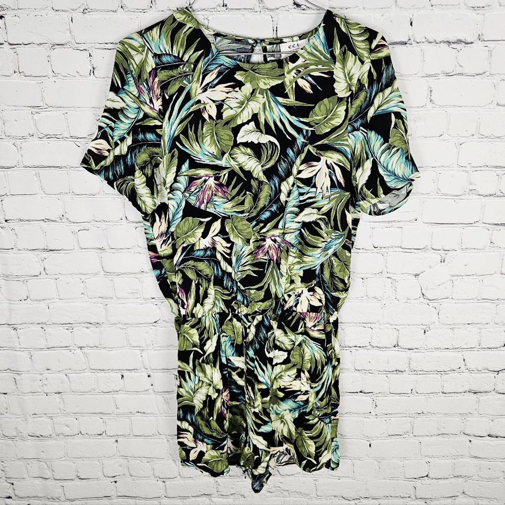 ECI | floral flower tropical foliage jumpsuit romper playsuit